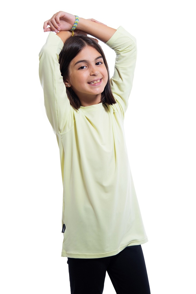 Remera Proteccion UV Infantil 3/4 Amarillo